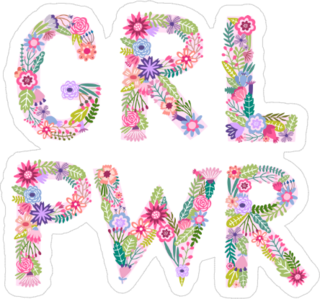 Girl Power Flower Letter Sticker