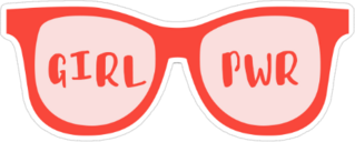 Girl Power Glasses Sticker