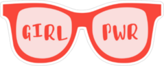Girl Power Glasses Sticker