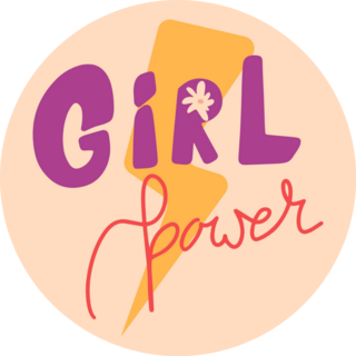 Girl Power Handwritten Groovy Sticker