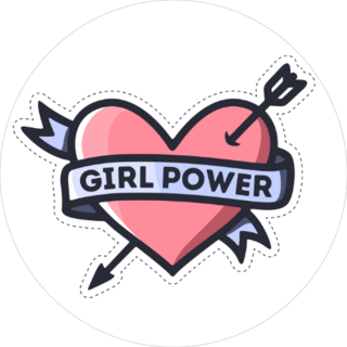 Girl Power Heart Feminism Quote Sticker