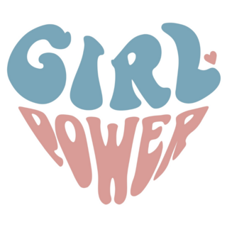 Girl Power Heart Typography Sticker