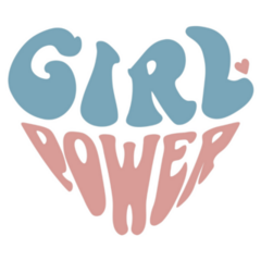Girl Power Heart Typography Sticker