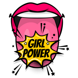 Girl Power Pop Art Mouth Sticker