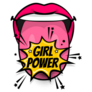 Girl Power Pop Art Mouth Sticker