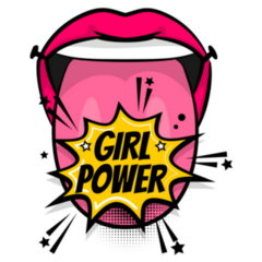 Girl Power Pop Art Mouth Sticker
