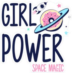 Girl Power Space Magic Sticker