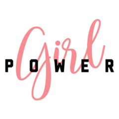 Girl Power Typography In Pink Sticker
