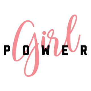 Girl Power Typography In Pink Sticker