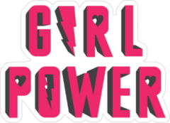 Girl Power With Lightning Sticker