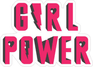Girl Power With Lightning Sticker