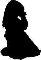 Girl Praying Transfer Sticker