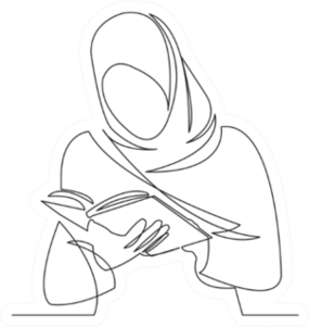 Girl Reads Book Drawn By Hand Picture Silhouette Sticker