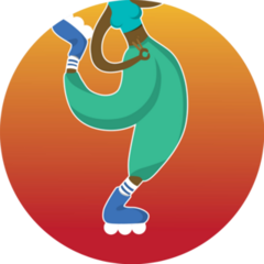 Girl Resting And Rollerblading Cool Sticker