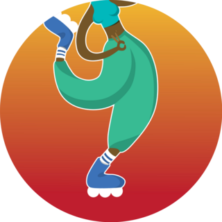 Girl Resting And Rollerblading Cool Sticker