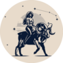 Girl Rides On Aries Sign Under Constellation Sticker