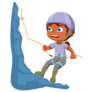Girl Rock Climber Cartoon Sticker