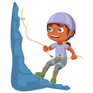 Girl Rock Climber Cartoon Sticker
