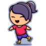 Girl Rollerblading Sticker