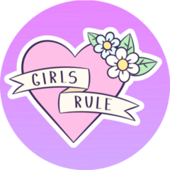Girl Rule Heart Gradient Illustration Sticker