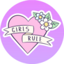 Girl Rule Heart Gradient Illustration Sticker