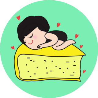 Girl Sleeping And Dreaming On Cheese. Sticker