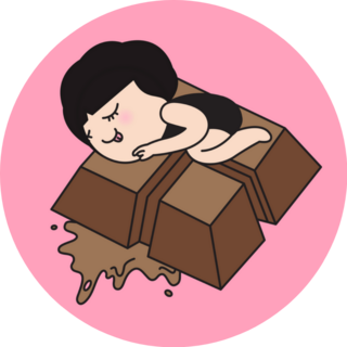 Girl Sleeping On A Bar Of Chocolate Sticker