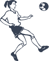 Girl Soccer Player Kicking A Ball Sticker