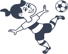 Girl Soccer Player Kicking Ball Sticker