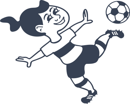 Girl Soccer Player Kicking Ball Sticker