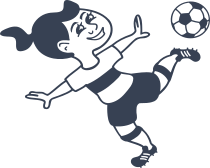 Girl Soccer Player Kicking Ball Sticker