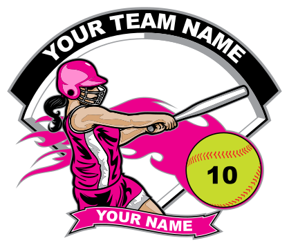 Girl Softball Player Any Custom Color Sticker