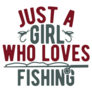 Girl Who Loves Fishing Sticker