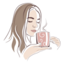 Girl With A Cup Of Hot Tea Illustration Sticker
