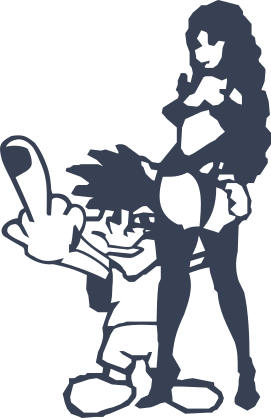 Girl With Bad Boy Flipping The Finger Sticker