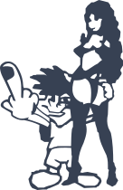 Girl With Bad Boy Flipping The Finger Sticker