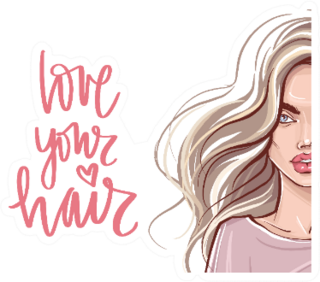 Girl With Beautiful Long Hair Love Your Hair Sticker