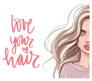 Girl With Beautiful Long Hair Love Your Hair Sticker