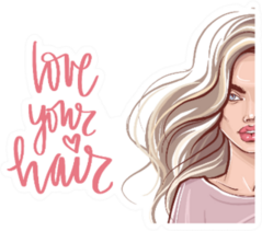 Girl With Beautiful Long Hair Love Your Hair Sticker