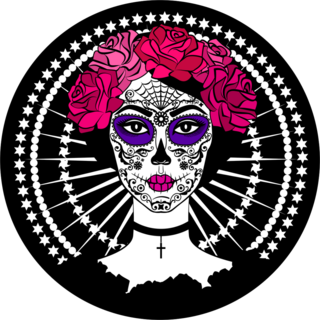 Girl With Calavera Sugar Skull Makeup Sticker