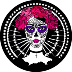 Girl With Calavera Sugar Skull Makeup Sticker