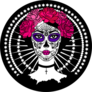 Girl With Calavera Sugar Skull Makeup Sticker