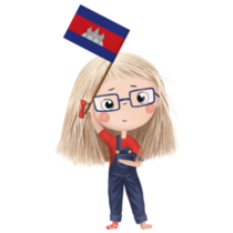 Girl With Cambodia Flag Sticker