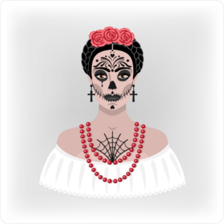 Girl with Day of the Dead Makeup Sticker
