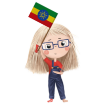 Girl With Ethiopia Flag Sticker