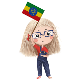 Girl With Ethiopia Flag Sticker