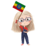 Girl With Ethiopia Flag Sticker