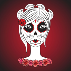 Girl With Make Up For Day Of Dead Sticker