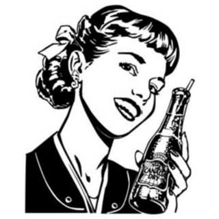 Girl With Soda Pop 1950 Sticker