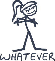 Girl With Words Whatever Vinyl Lettering Sticker